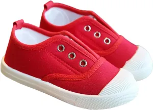 1 to 9 Years Boy Girl Slip On Canvas Sneaker, Kids Low Top Casual Fashion Shoes, Comfy Lace-Up Walking Shoes