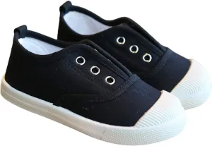 1 to 9 Years Boy Girl Slip On Canvas Sneaker, Kids Low Top Casual Fashion Shoes, Comfy Lace-Up Walking Shoes