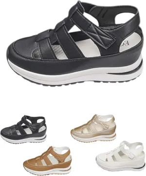 2025 Women's Hollow Out Breathable Platform Wedge Sandals, Womens Stylish Casual Orthopedic Roman Sandal