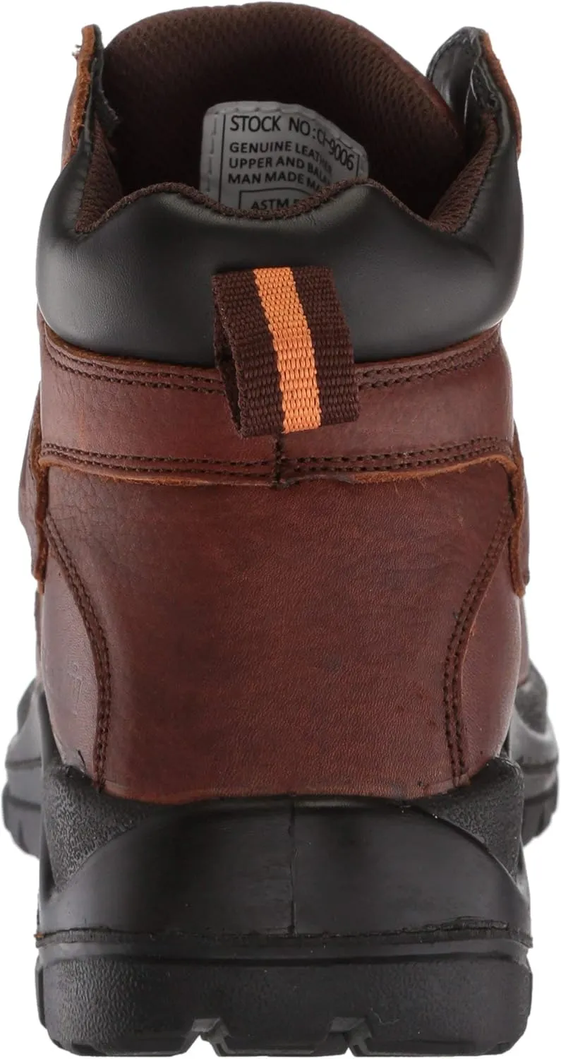 Ad Tec Man's 7in Waterproof Full Grain Leather Safety Work Boots for Men, Brown