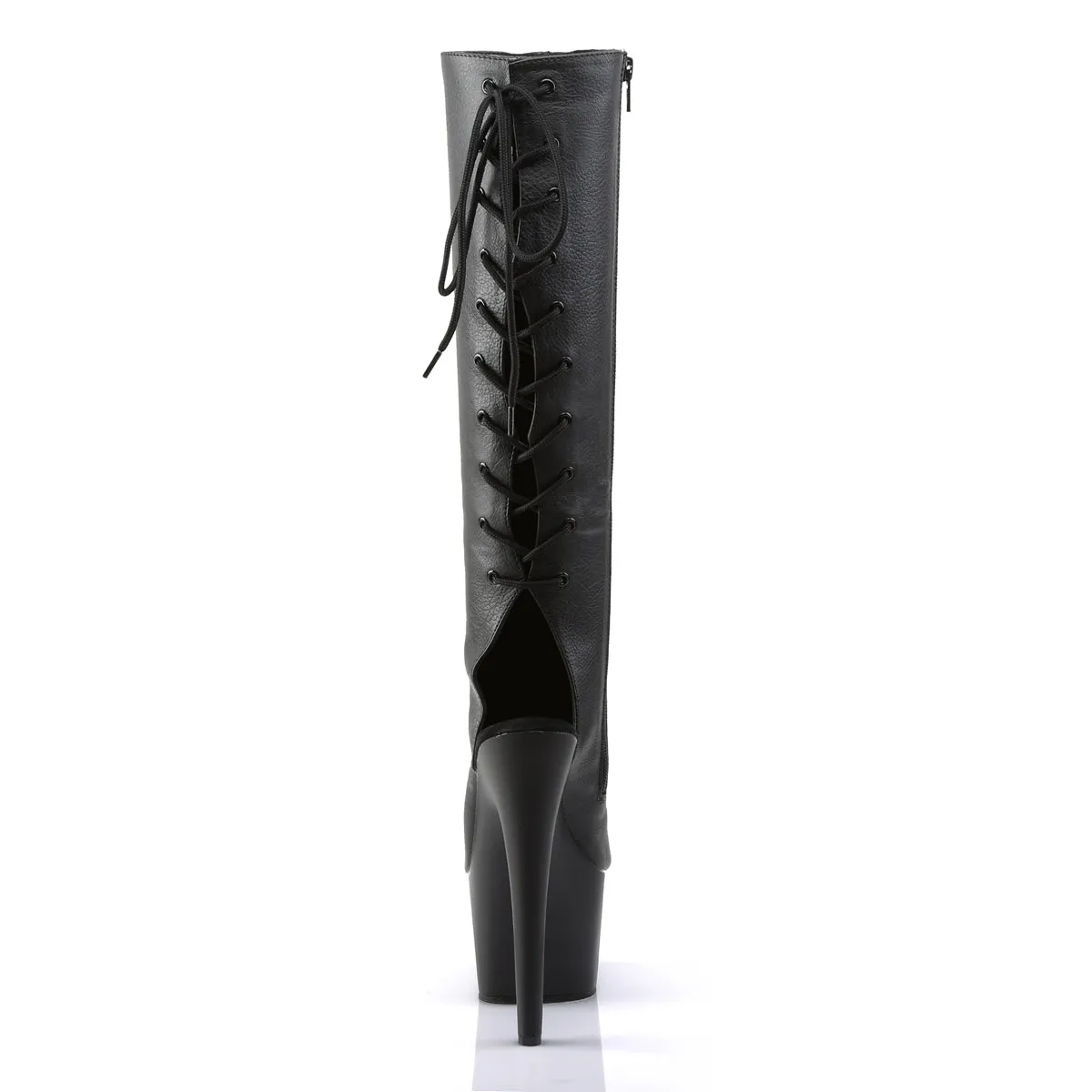 ADORE-2018 Pleasers 7 Inch Heel Black Pole Dancer Knee High Boots