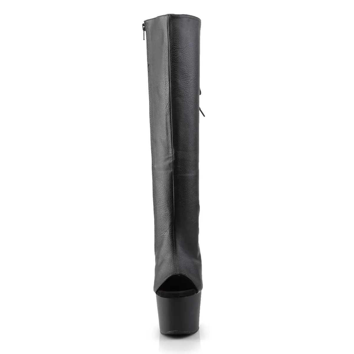 ADORE-2018 Pleasers 7 Inch Heel Black Pole Dancer Knee High Boots
