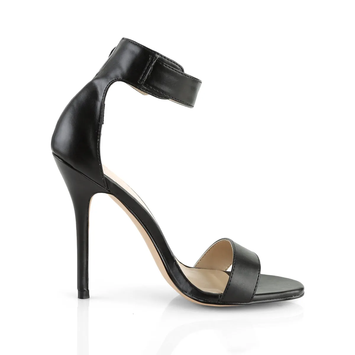AMUSE-10 Pleaser Black PU Sexy Single Sole Shoes (Fetish Footwear)