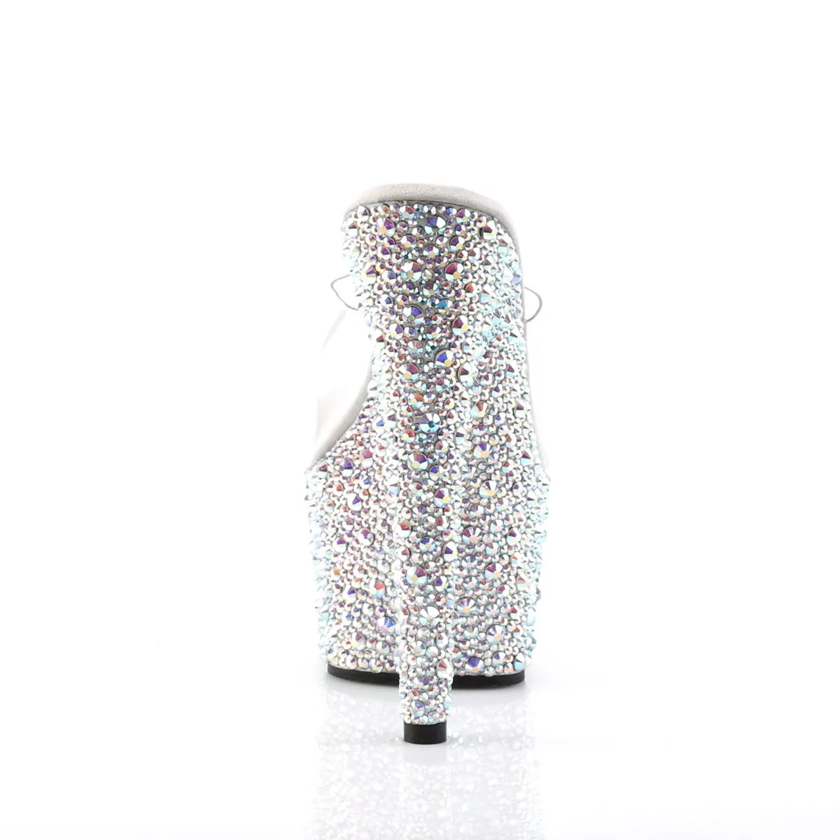 BEJEWELED-701MS Pleaser Clear/Silver Multi Sexy Platform Shoes (Pole Dancing Heels)