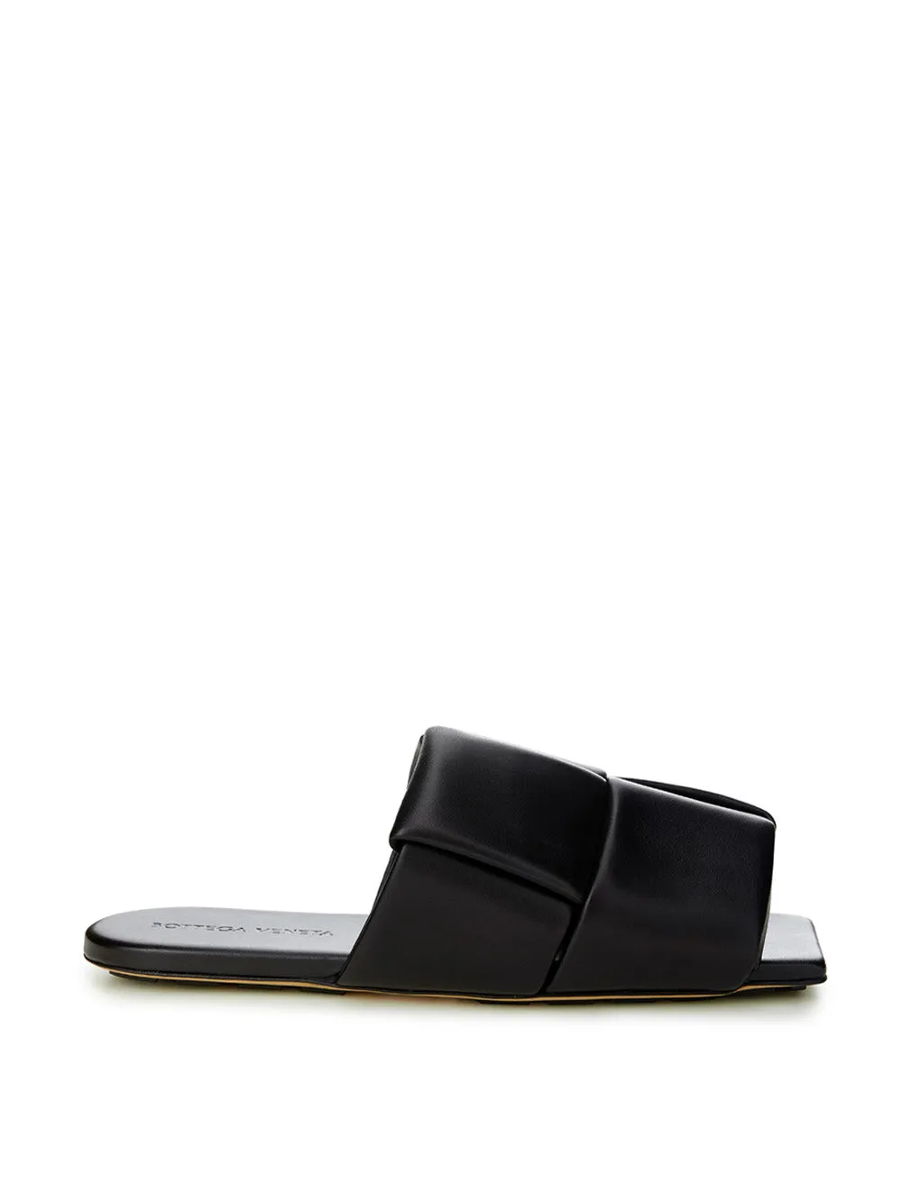 Bottega Veneta Chic Black Leather Maxi Intreccio Slipper