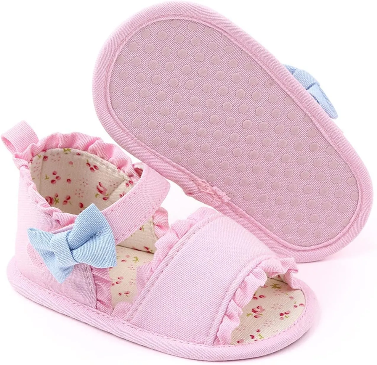 Boys Sandals Closed Toe Girls Sandals Baby Newborn Summer Sneakers Cute Colorful Bow Walking Shoes Sticky Straps Shoes