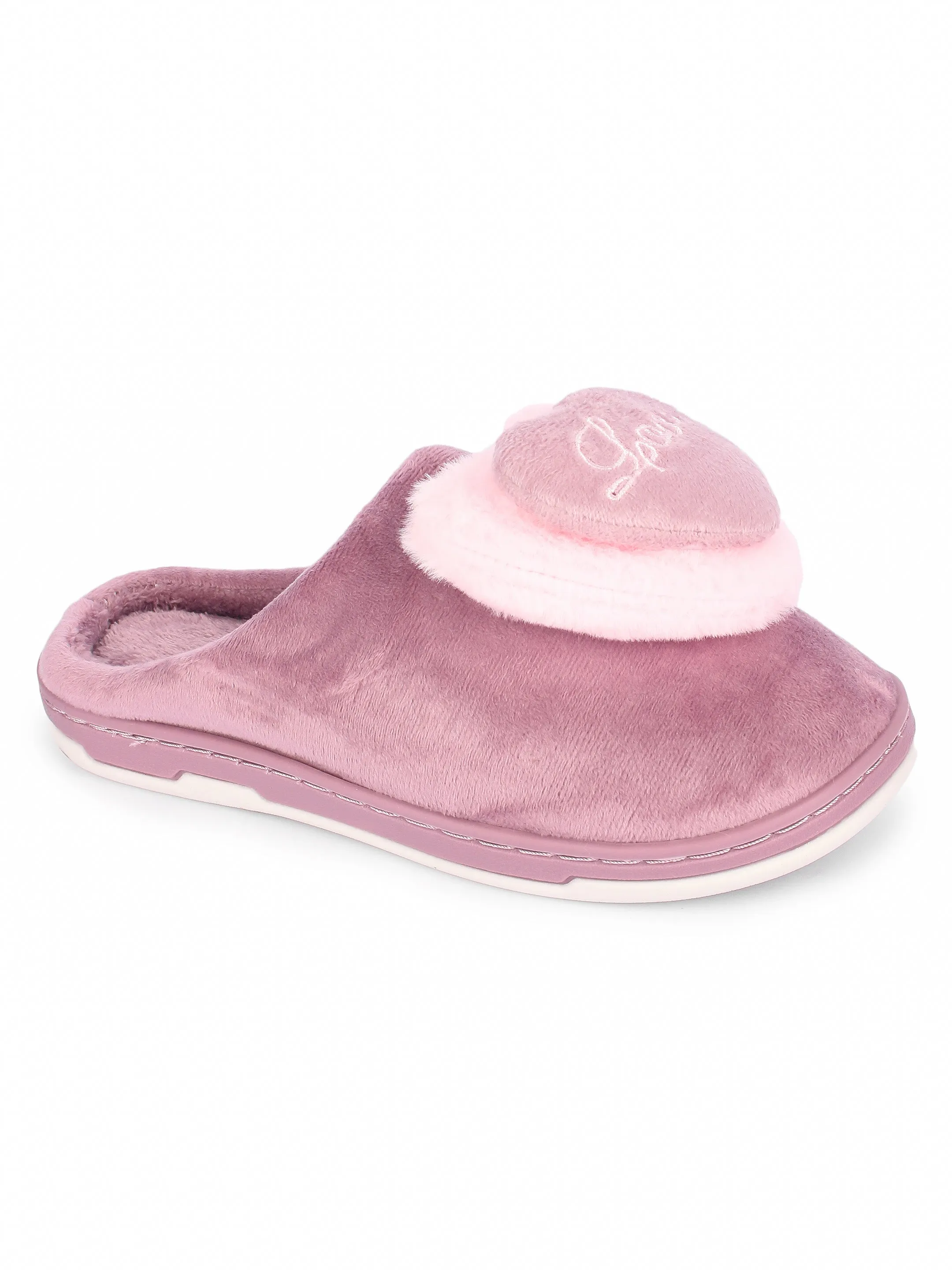 Brauch Women's Purple Love Heart Fur Winter Slippers