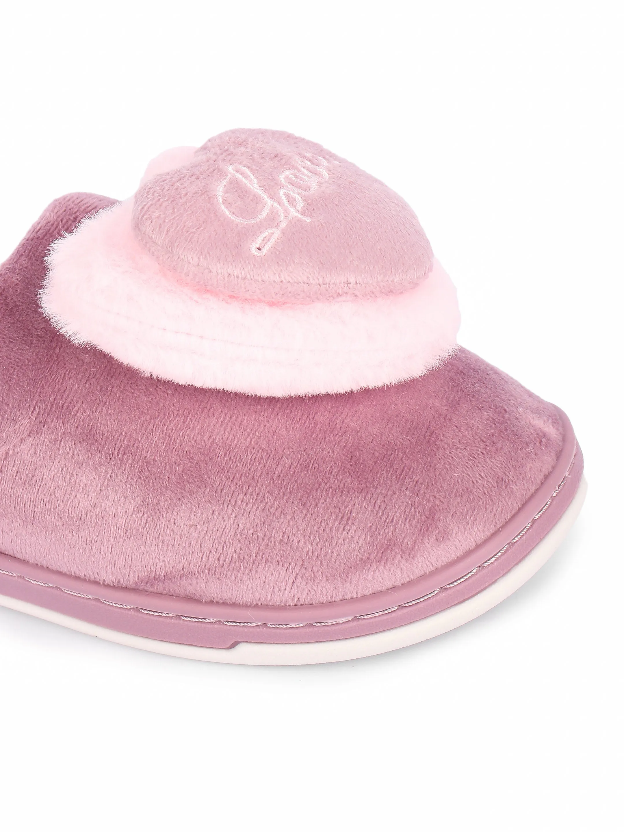 Brauch Women's Purple Love Heart Fur Winter Slippers