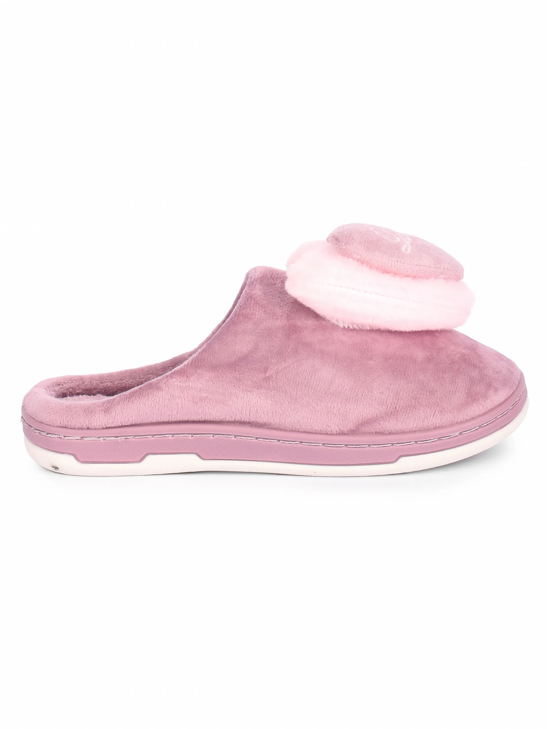 Brauch Women's Purple Love Heart Fur Winter Slippers