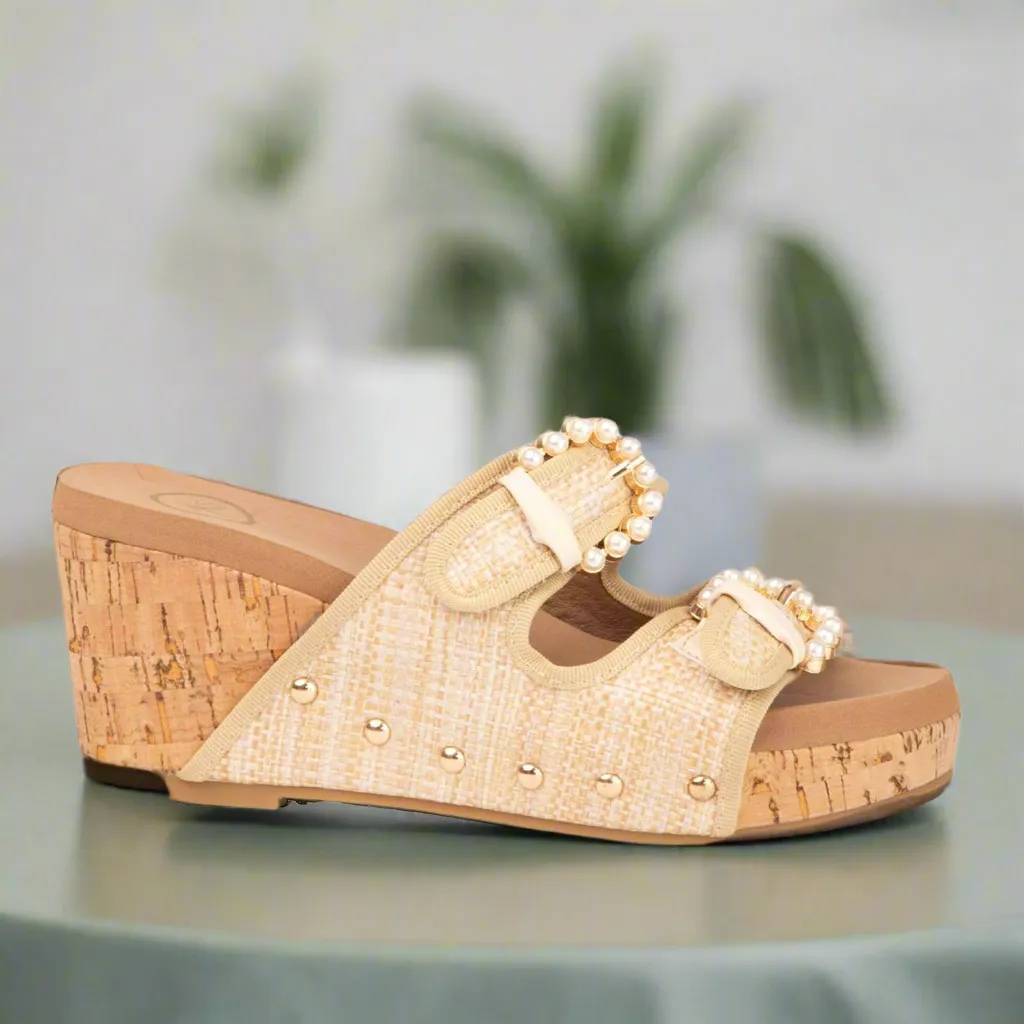 Brianna Wedges with Pearl Detail Buckle
