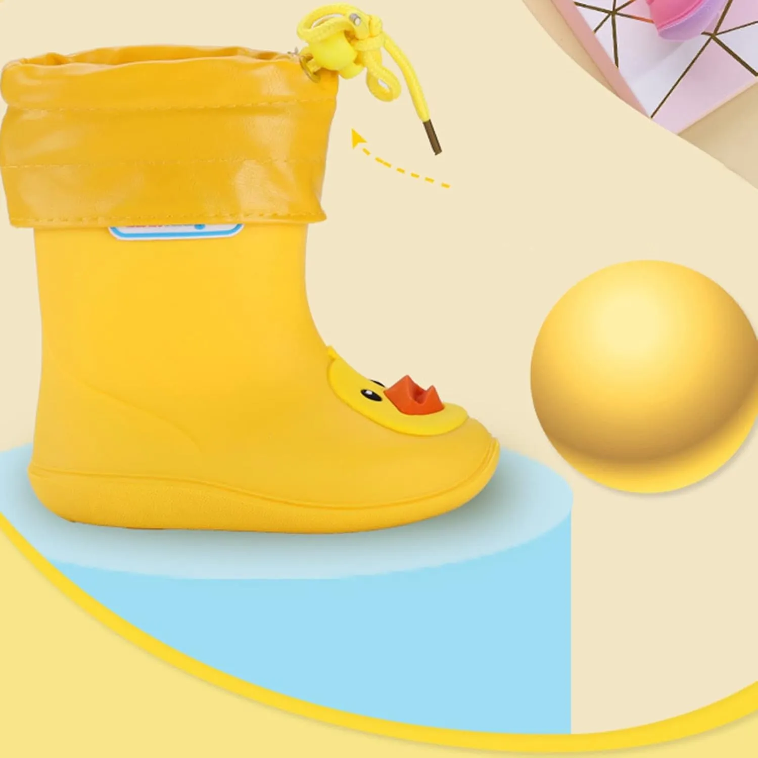 Casual Baby Kids Easy On Rain Shoes Boots For Toddler Little Kid Black Shoes for Girls