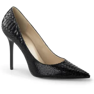 CLASSIQUE-20SP Pleaser Black Sexy Single Sole Shoes (Fetish Footwear)