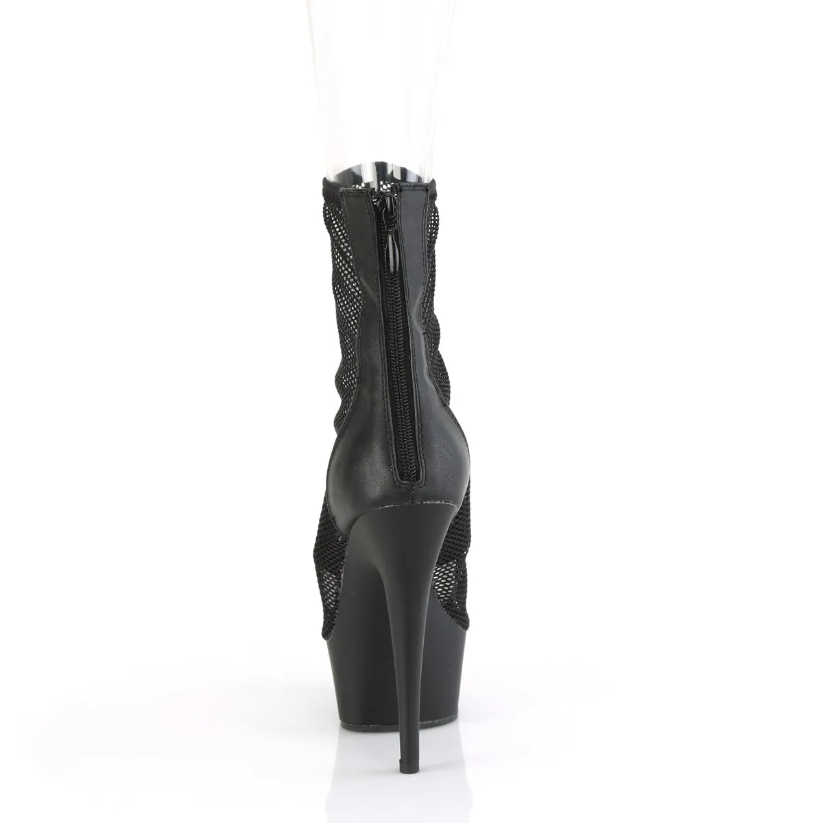 DELIGHT-1006 Pleaser Black Faux Leather Sexy Platform Shoes (Pole Dancing Heels)