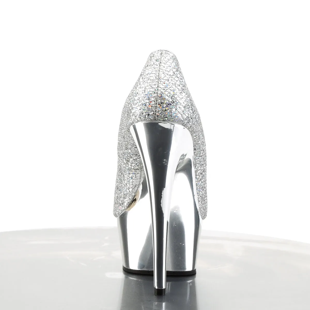 DELIGHT-685G Pleaser Silver Multi Gltr/Silver Chrome Platform Shoes [Sexy Shoes]
