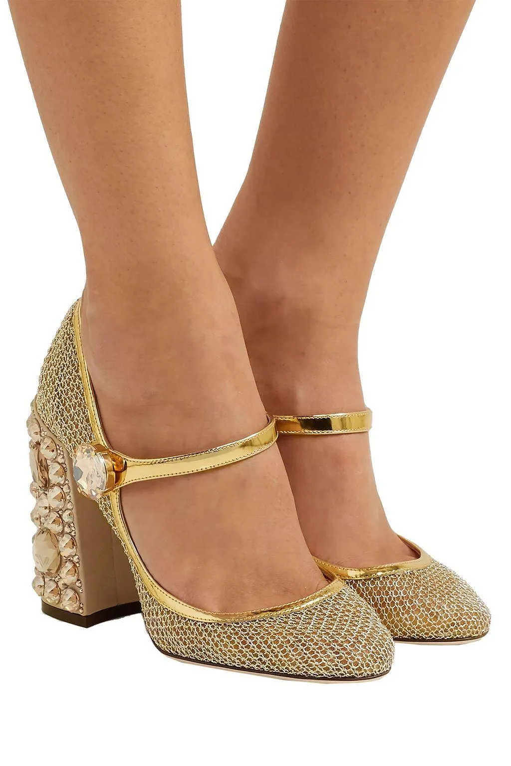 Dolce & Gabbana Crystal-Embellished Mary Jane Pumps