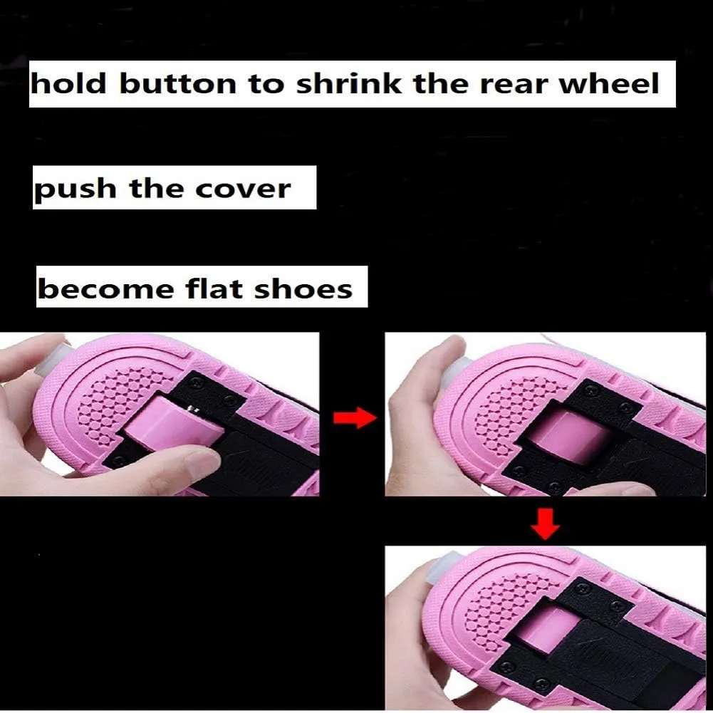Ehauuo Unisex Roller Shoes Kids Sparkling Wheels Shoes Girls Light up Roller Skates Sneakers Boys Rechargeable Flashing Sneakers for Gift