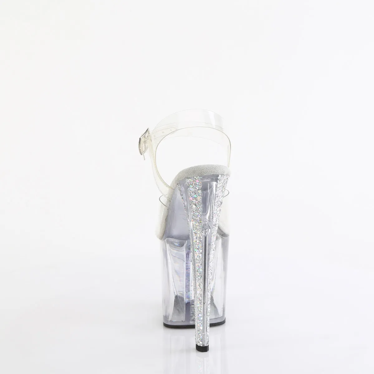 ENCHANT-708AQUA-04 Pleaser Clear/Silver Sexy Platform Shoes (Pole Dancing Heels)