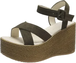 Espadrille Dressy Wedge Sandals Orthopedic Non Slip High Heeled Wedges Strappy Ankle Strap Metal Buckle Platform Sandals Slip On Beach Boho Shoes Comfortable Outdoor Shoes