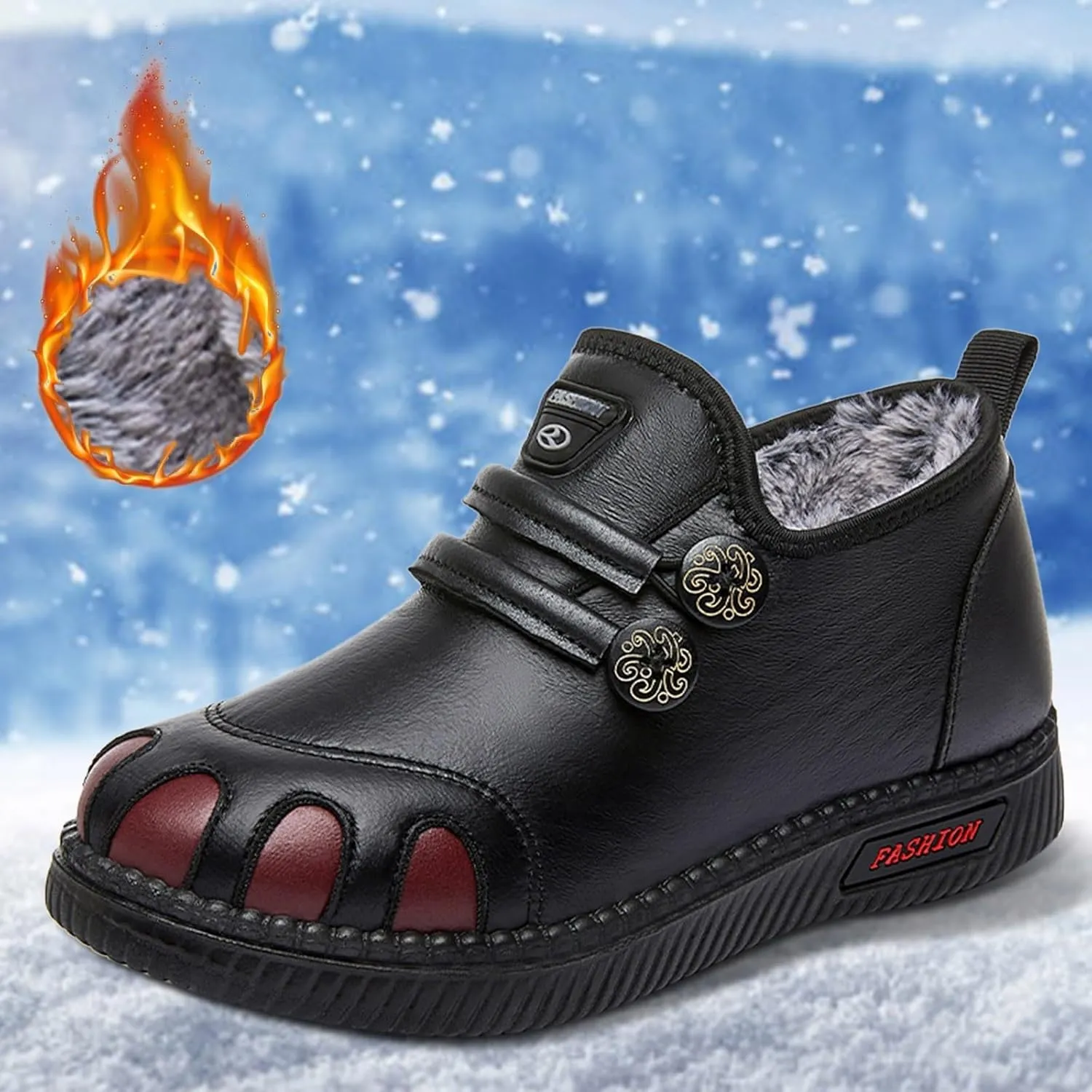 Extra Wide Width Snow Boots for Women Womens Lightweight Hiking Snow Boots Womens Boots for Winter Winter Womens Boots Ankle Botas Para Mujer De Trabajo Waterproof Al Tobillo