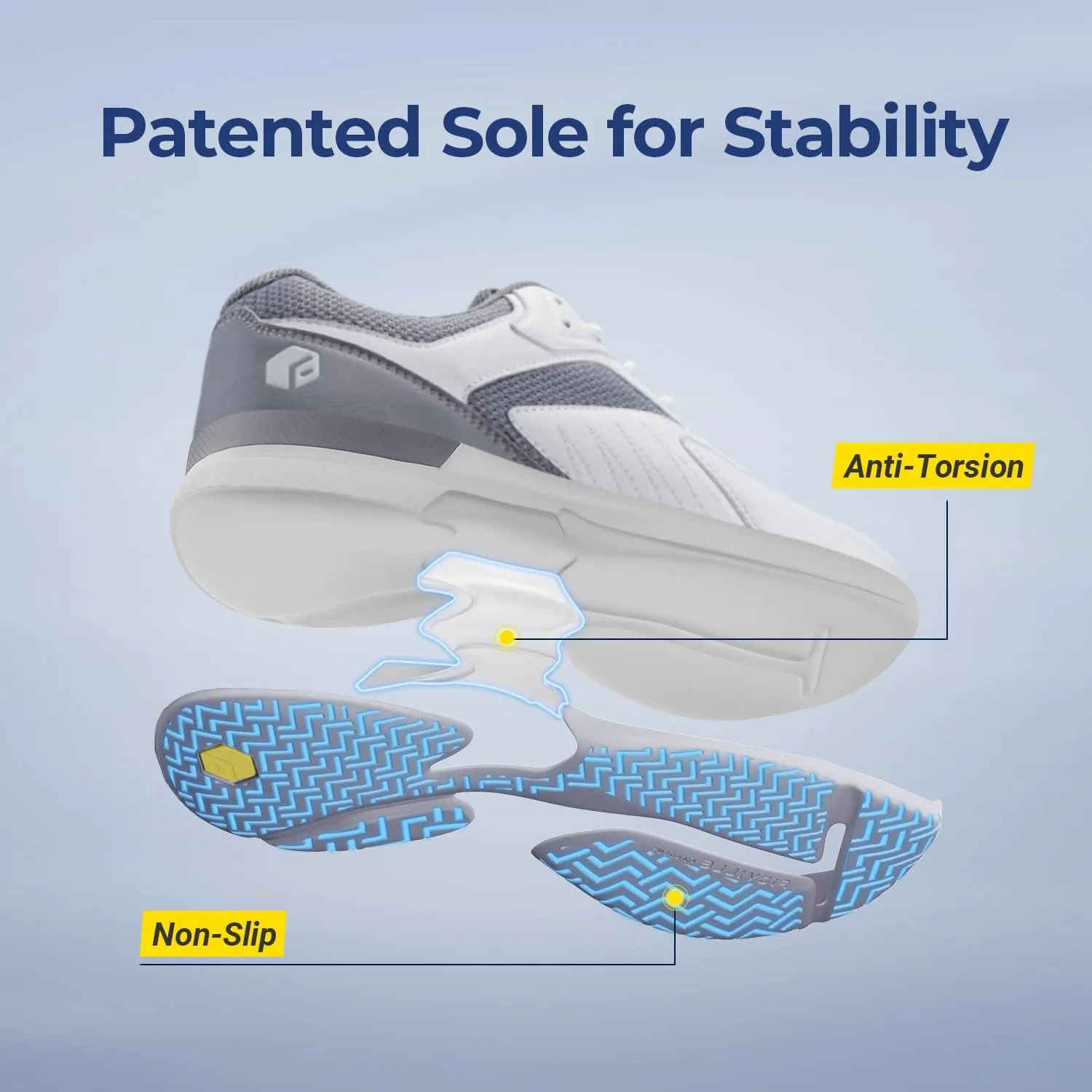 FitVille Mens Wide Pickleball Shoes All Court Tennis Shoes with Arch Support for Plantar Fasciitis