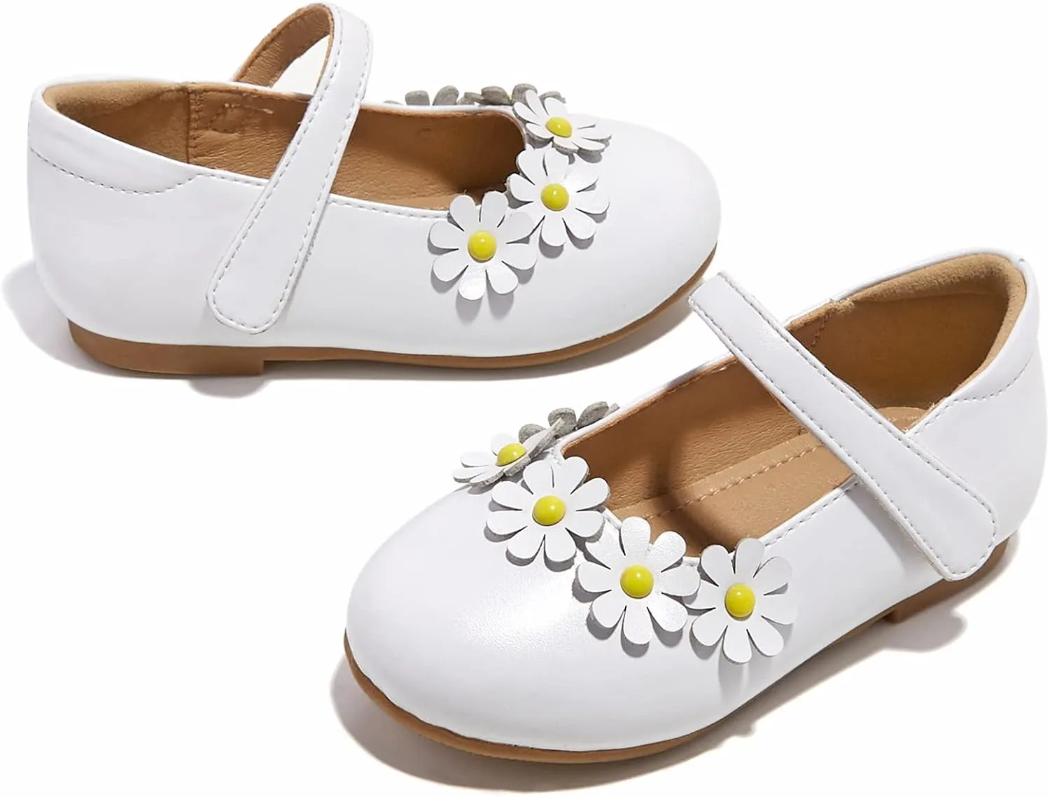 GINFIVE Toddler Girls Mary-Jane Little Girls Slip On Shoes Glitter Ballerina Flats Toddler