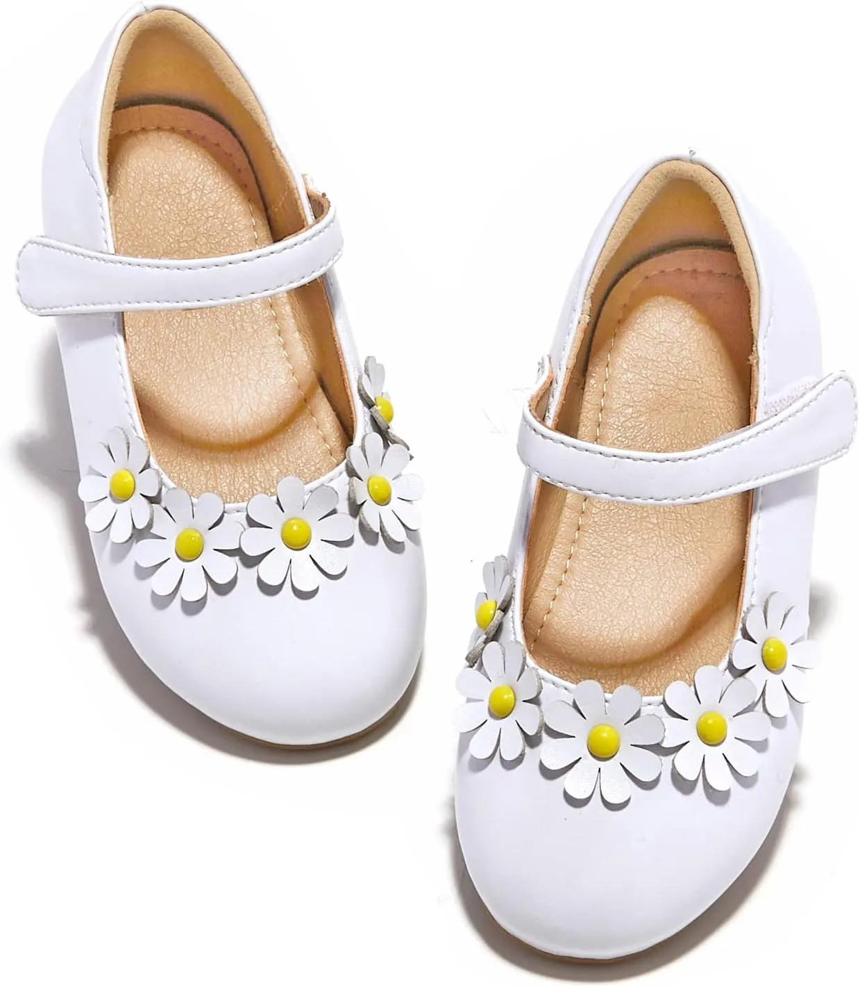 GINFIVE Toddler Girls Mary-Jane Little Girls Slip On Shoes Glitter Ballerina Flats Toddler