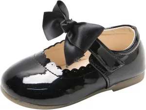Girls Bow Sneaker Kids Flower Girl Dress Shoes Girl Ballet Flat P??rty School Shoes Wedding Leather Soft Sole Non Slip
