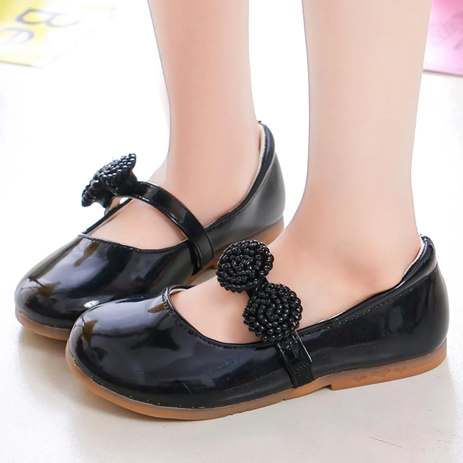 Girls Dress Shoes, Mary Jane Shoes for Girls, Wedding Party Flower Girl School Shoes Ballet Flats Flower Girl Shoes