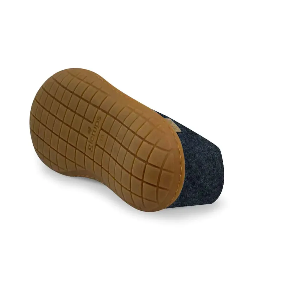 Glerups Slipper: Shoe, Denim, Honey Rubber Sole - AR-10-00