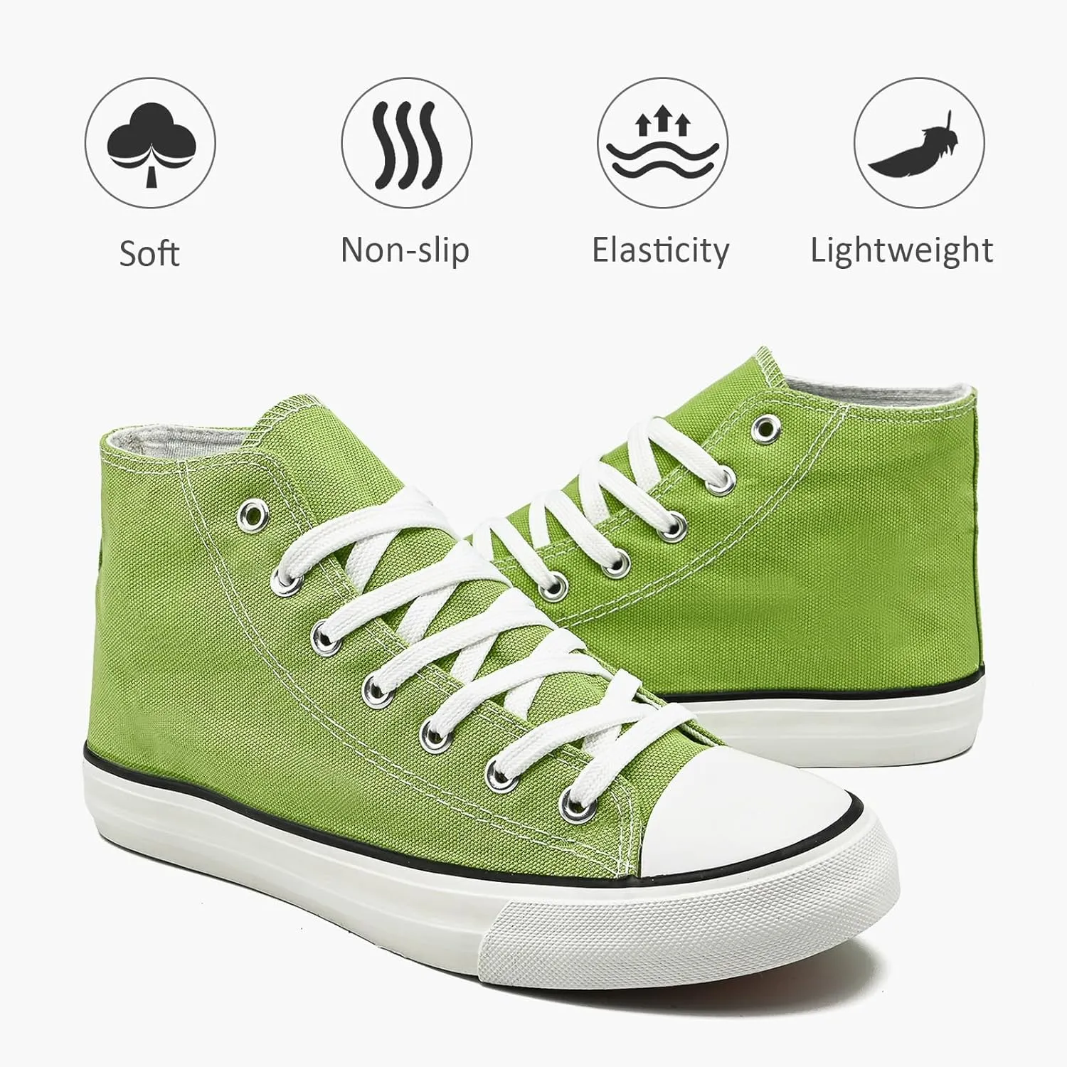 High Top Canvas Sneakers for Women Men Classic Lace Up Canvas Shoes Unisex Casual Tennis Comfortable Fashion Walking Shoes