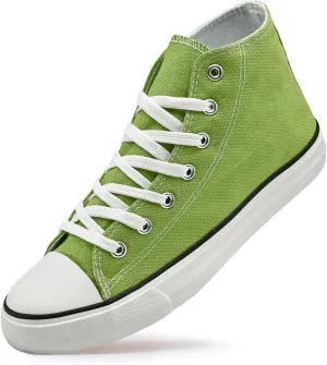 High Top Canvas Sneakers for Women Men Classic Lace Up Canvas Shoes Unisex Casual Tennis Comfortable Fashion Walking Shoes
