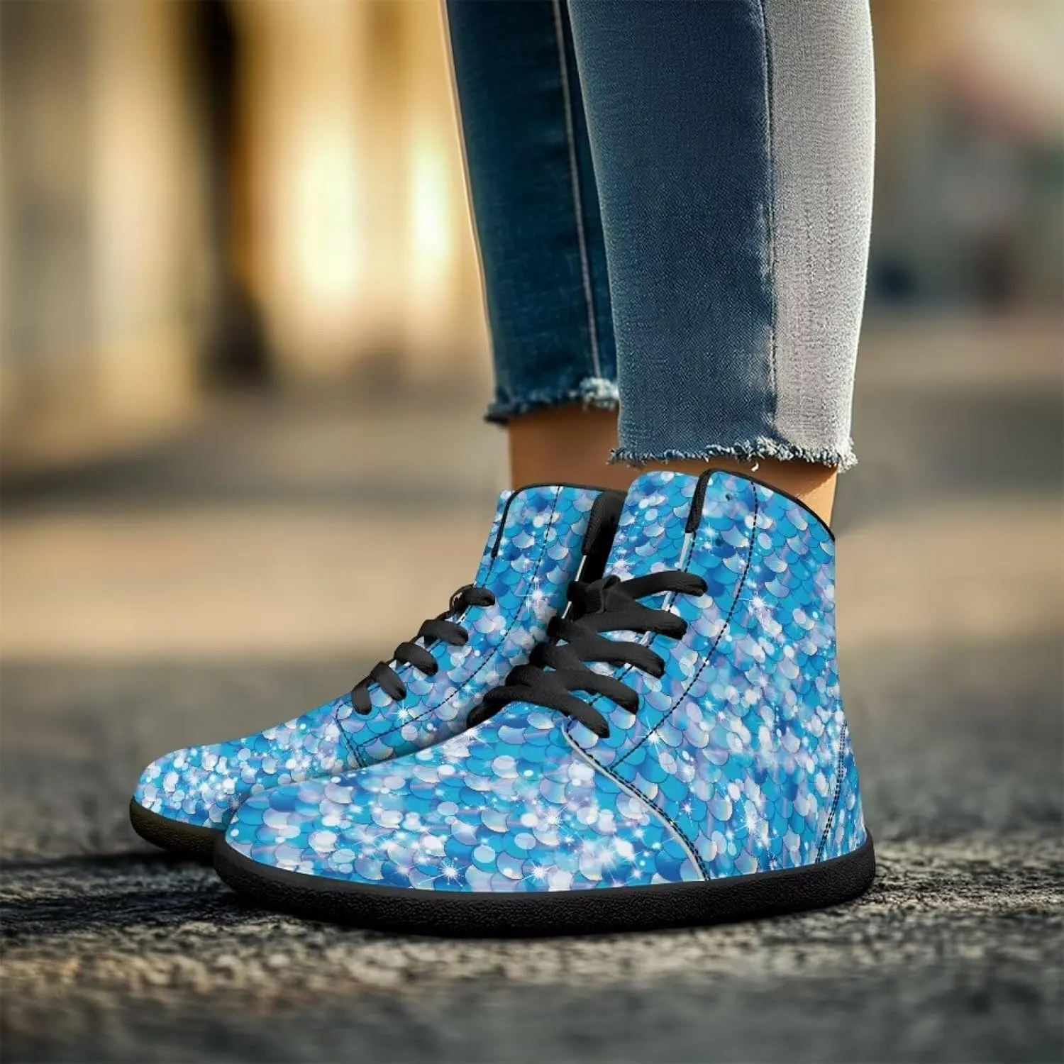 High Top Sneakers Women's Minimalist Trail Running Barefoot Shoes Wide Toe Box Zero Drop Size 36-48