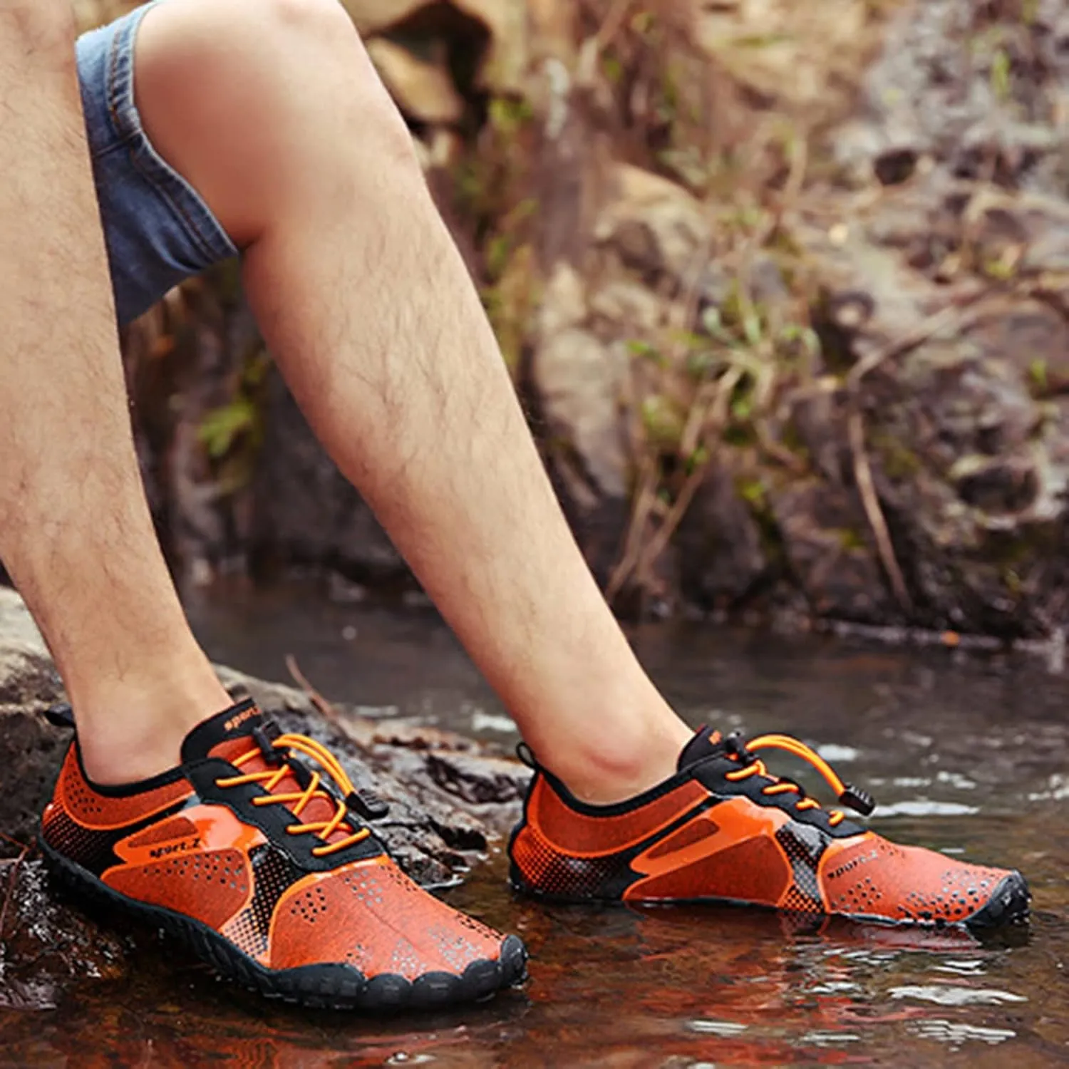 Hiking Water Shoes Women,Quick-Dry Summer Comfy Surf Pool Swim Shoes Men,Lightweight Slip Resistant Aqua Athletic Beach Barefoot Shoes,with Draining Hole,Unisex Adult