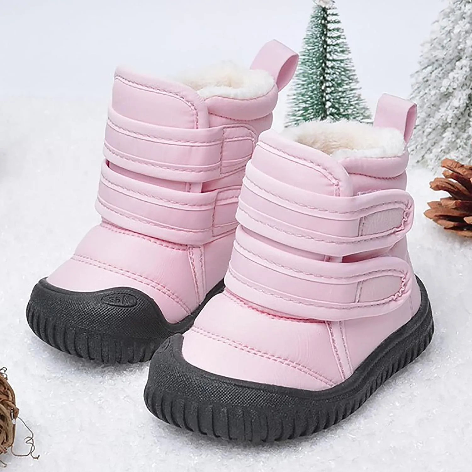 Hook Loop Low Cut Boots Waterproof Cloth Snow Boots Kids Winter Shoes Girls Boys Outdoor Boots Infant Shoes