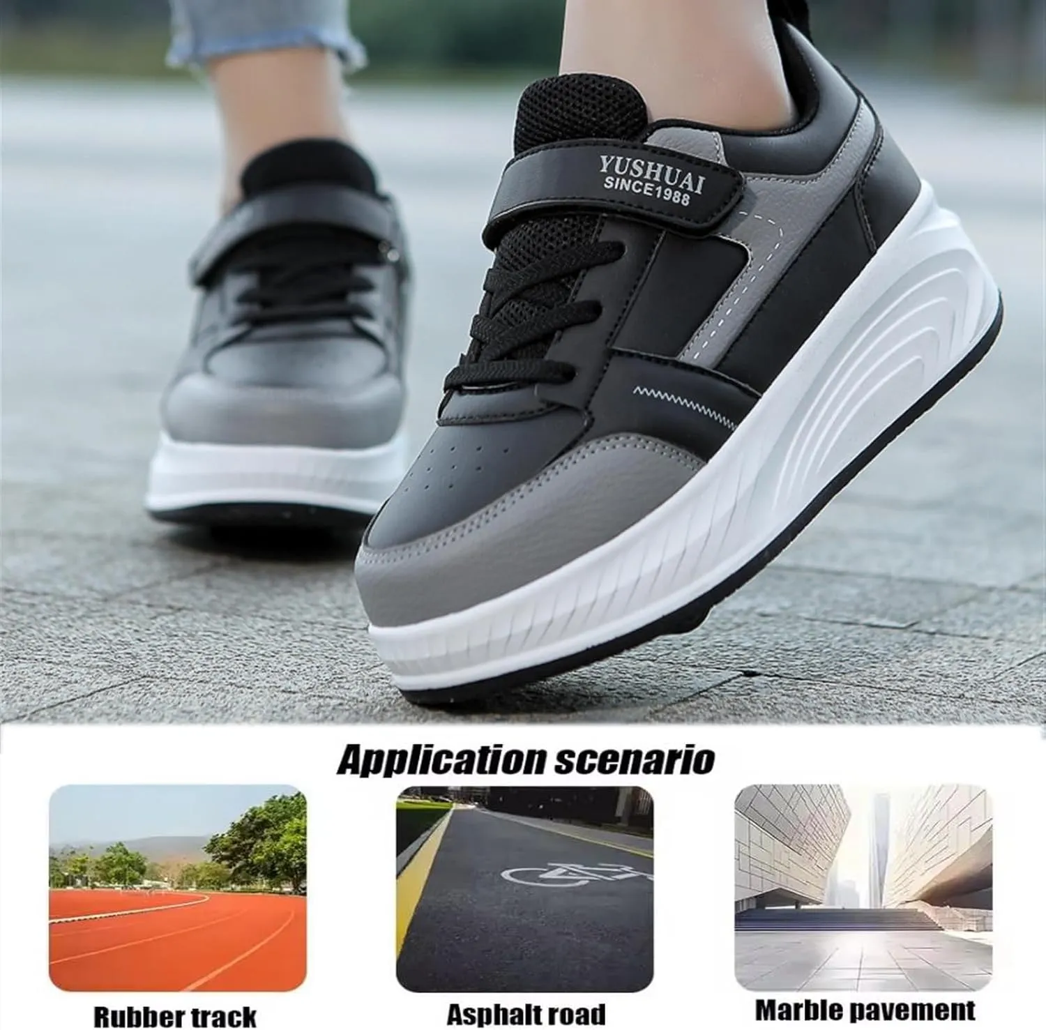 Kids Roller Shoes with 4 Wheels Skating Sneakers for Girls Boys Retractable Wheel Skateboarding Shoes for Beginners/Christmas Birthday Gift