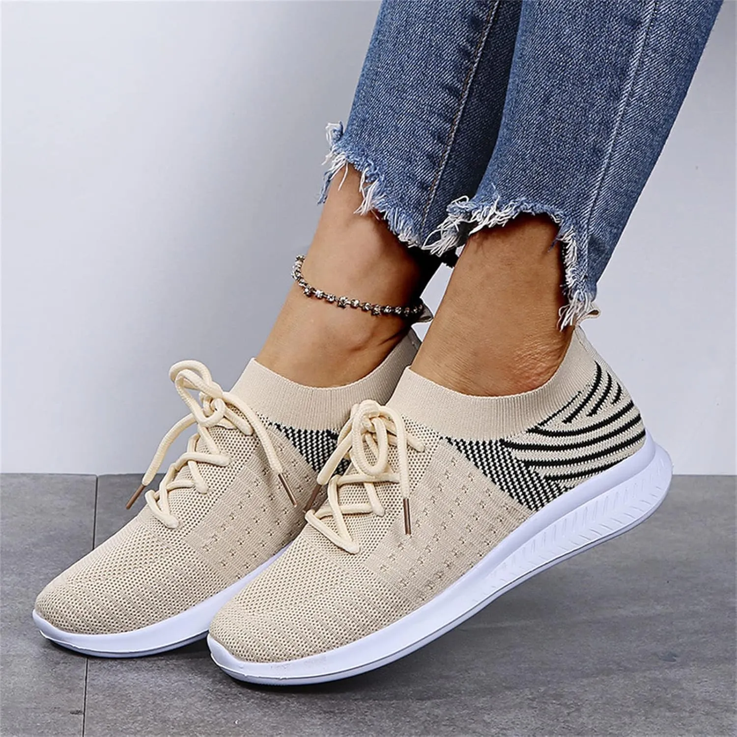 Ladmiple Gym Shoes For Women Workout Running Slip On Non Slip Walking Shoes Lightweight Tennis Fashion Athletic Sneakers
