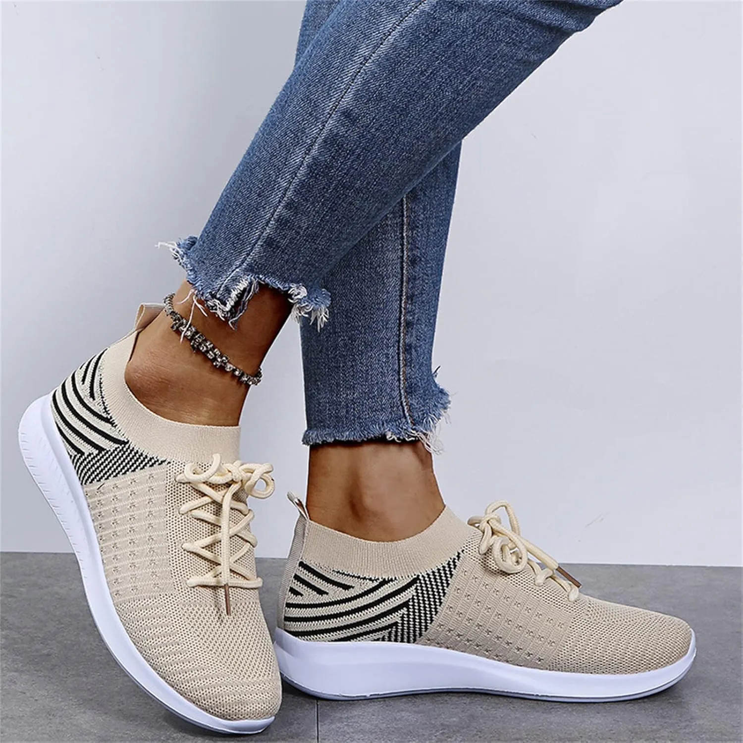 Ladmiple Gym Shoes For Women Workout Running Slip On Non Slip Walking Shoes Lightweight Tennis Fashion Athletic Sneakers