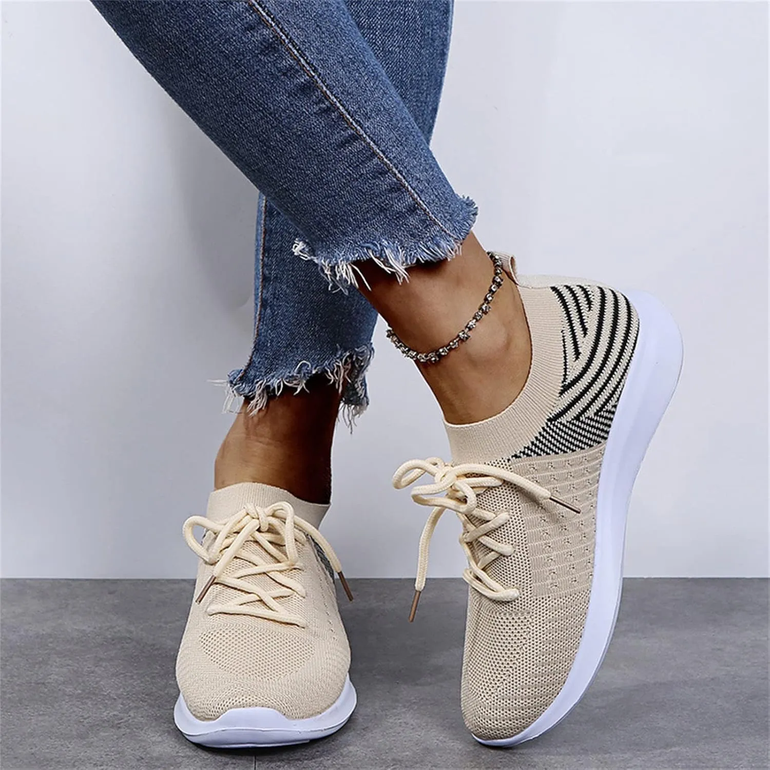 Ladmiple Gym Shoes For Women Workout Running Slip On Non Slip Walking Shoes Lightweight Tennis Fashion Athletic Sneakers