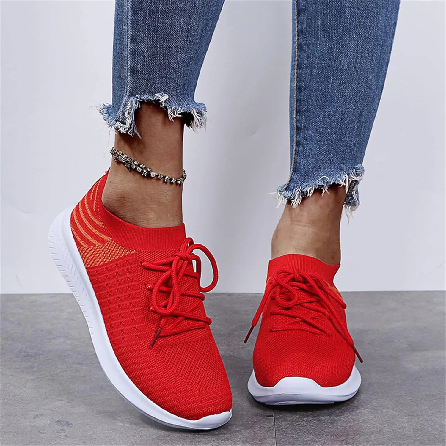 Ladmiple Running Shoes Womens Slip On Walking Shoes Casual Sneakers Mesh Lightweight Slip Resistant Comfortable Loafers