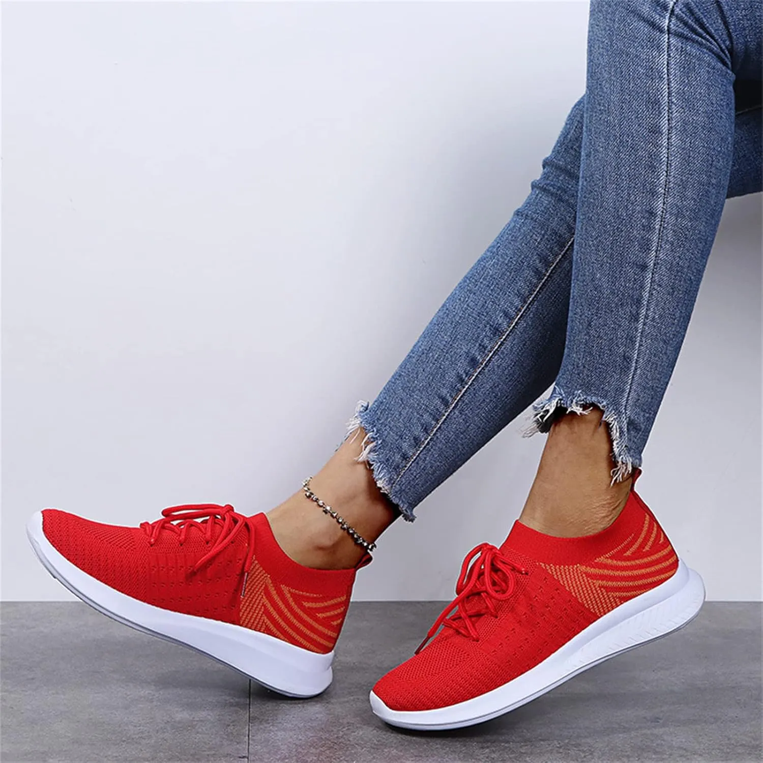 Ladmiple Running Shoes Womens Slip On Walking Shoes Casual Sneakers Mesh Lightweight Slip Resistant Comfortable Loafers