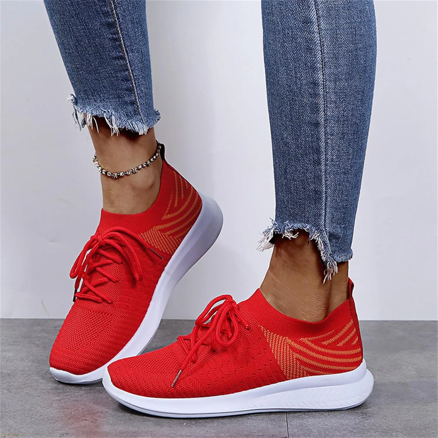 Ladmiple Running Shoes Womens Slip On Walking Shoes Casual Sneakers Mesh Lightweight Slip Resistant Comfortable Loafers