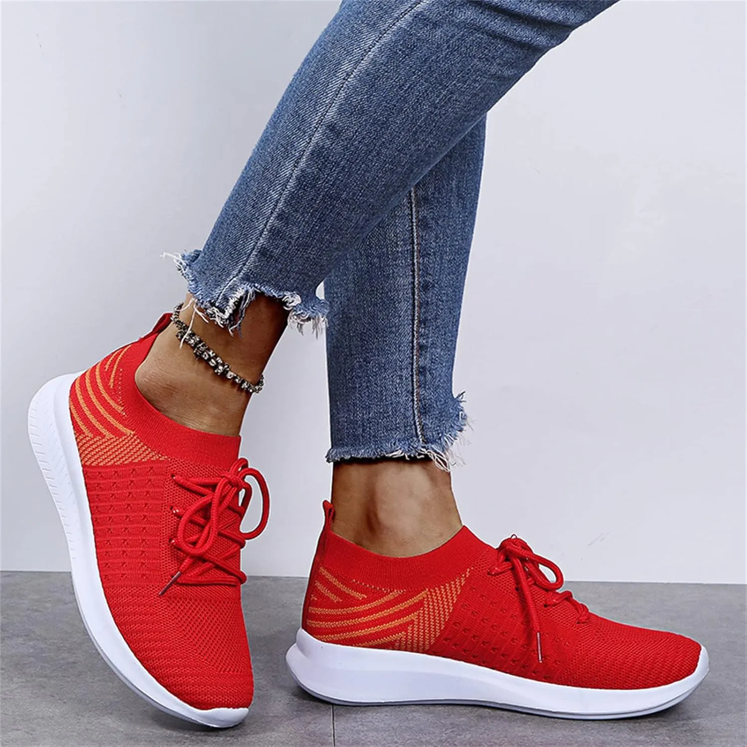 Ladmiple Running Shoes Womens Slip On Walking Shoes Casual Sneakers Mesh Lightweight Slip Resistant Comfortable Loafers