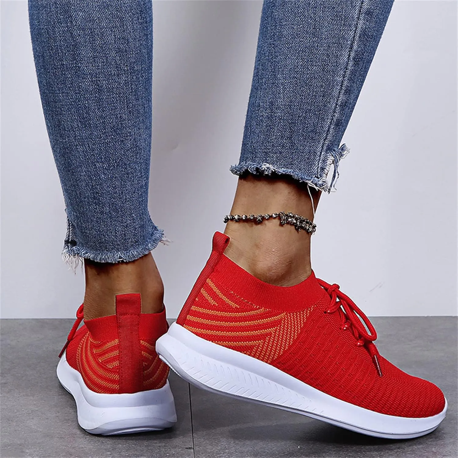 Ladmiple Running Shoes Womens Slip On Walking Shoes Casual Sneakers Mesh Lightweight Slip Resistant Comfortable Loafers