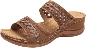 Ladmiple Sandals Women Fashion Floral Hollow-Out Orthopedic Flip Flops Arch Support Slippers Comfy Roman Open Toe Sandal