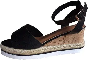 Ladmiple Sandals Women,Womens Platform Sandals Open Toe High Heel Wedge Slippers Summer Casual Ankle Buckle Strap Shoes