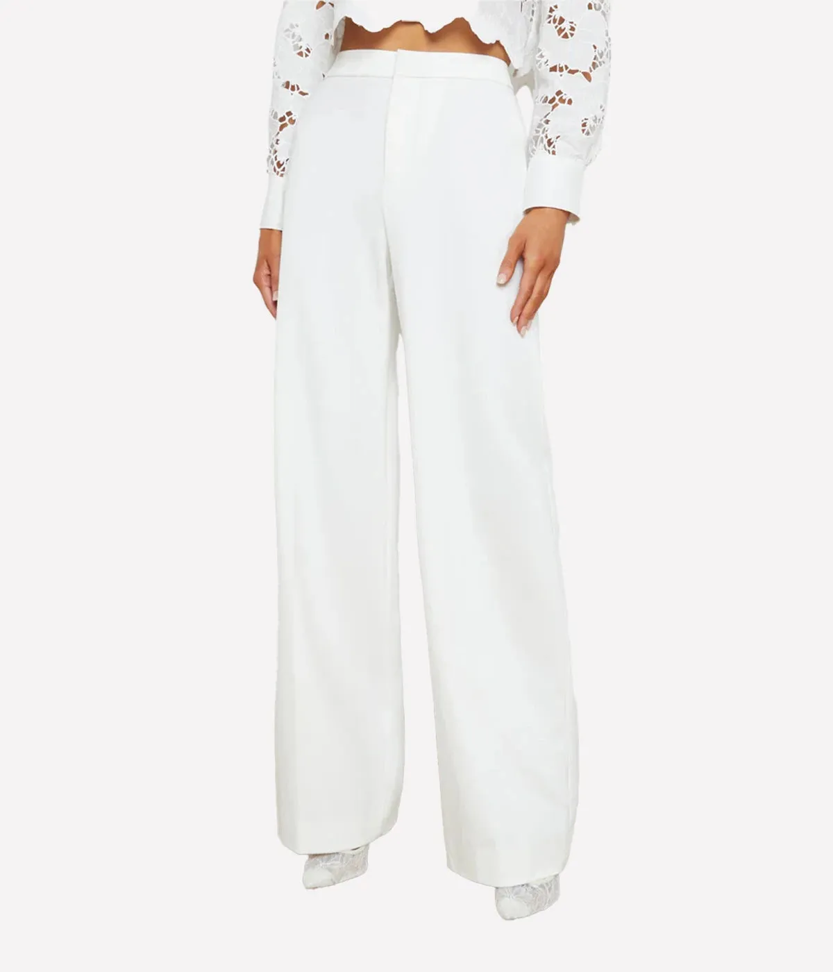 Livvy Straight Leg Trouse in White