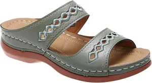LUWAY Orthotic Flip Flops for Women Casual Gladiator Plantar Fasciitis Sandals for Flat Feet with Arch Support Comfortable Orthopedic Walking Thong Sandals,Green,US5/EU36