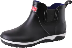 Mens Ankle Rain Boots Waterproof Chelsea Boots Slip-On Garden Work Rubber Thickened Footwear Duck Shoes
