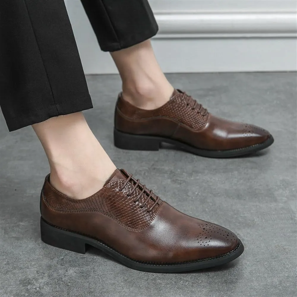 Men's Lace Up Dress Shoes Casual Business Oxford New Orthopedic Leather Shoes Comfortable Walking Shoes Office Loafers Work Flats