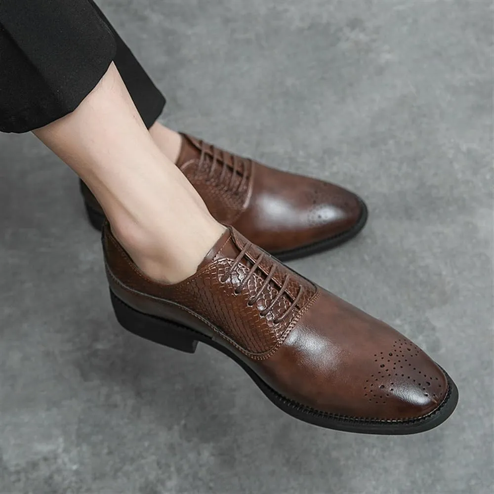 Men's Lace Up Dress Shoes Casual Business Oxford New Orthopedic Leather Shoes Comfortable Walking Shoes Office Loafers Work Flats